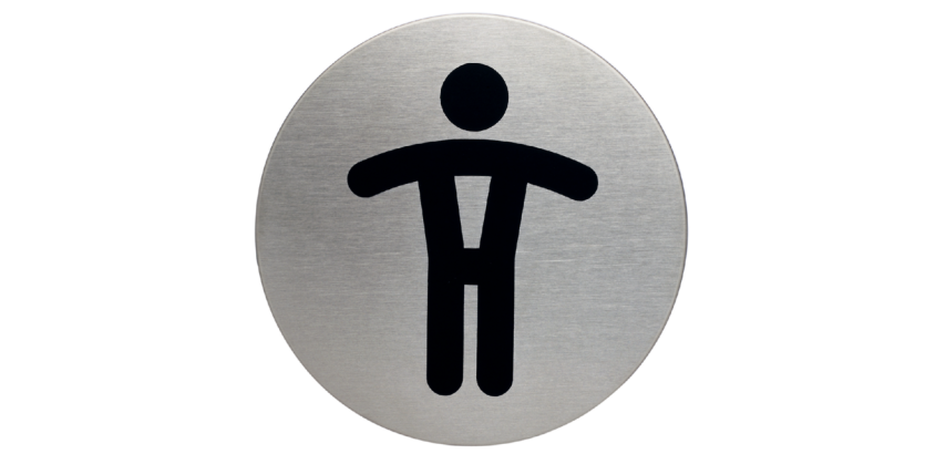 Nachhaltiges Piktogramm 4905 Männertoiletten rund 83mm