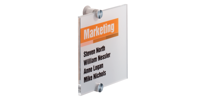 Durable Crystal Sign Door Plate 4822 148x148mm