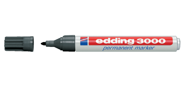 Marqueur edding 3000 ogive 1,5-3mm gris