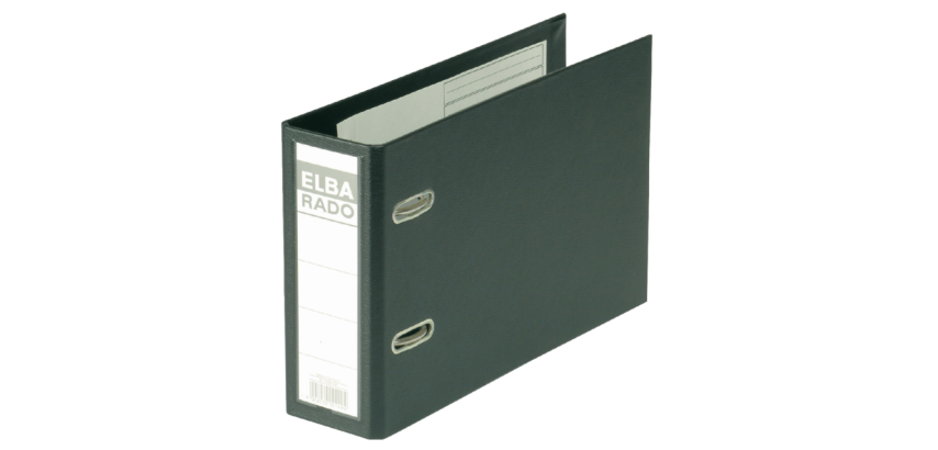 Hebelordner Elba Rado Plast A5 quer 75mm PVC schwarz