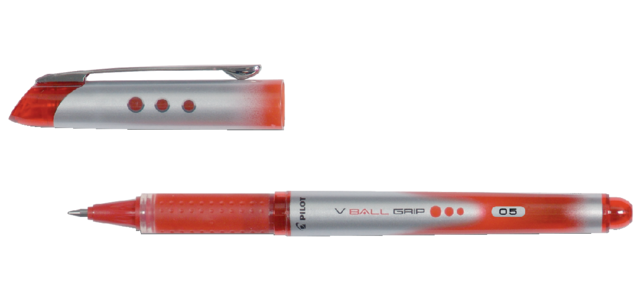 Rollerpen PILOT V-Ball Grip fijn rood