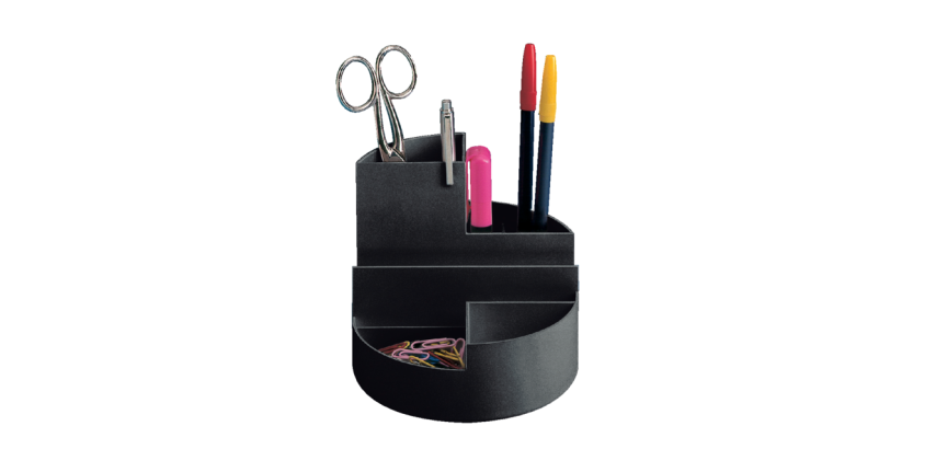 Organiseur MAULrundbox 7 compartiments Ø140x125mm noir