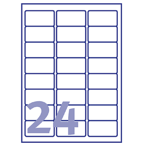 Etiket Avery J8159-25 63.5x33.9mm wit 600stuks