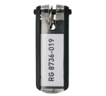 Durable Key Clip Keychain, black, pack of 6 pieces