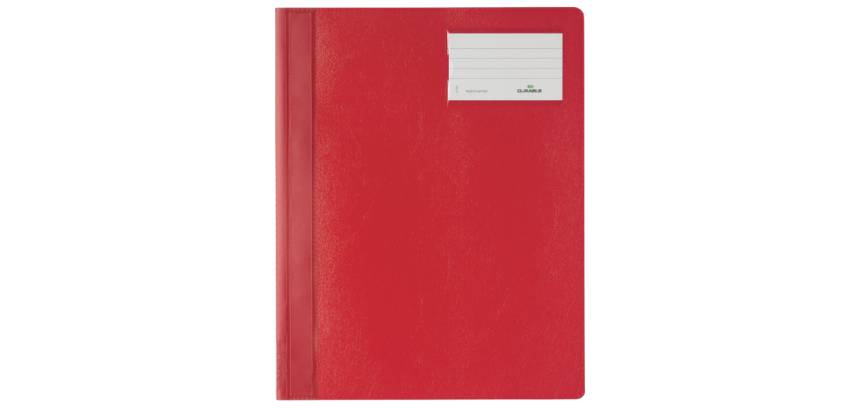 Haltbare Lamellenmappe A4 PVC mit Etikettenhalter rot