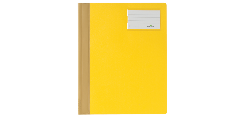 Durable A4 PVC yellow tabbed file pocket