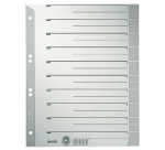 Intercalaires Leitz A4 carton 230g 6 perforations gris 100 pièces