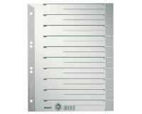 Intercalaires Leitz A4 carton 230g 6 perforations gris 100 pièces