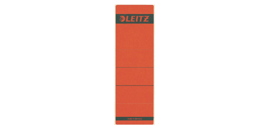 Leitz Spine Label Large/Short 62x192mm Adhesive Red 10 Pieces