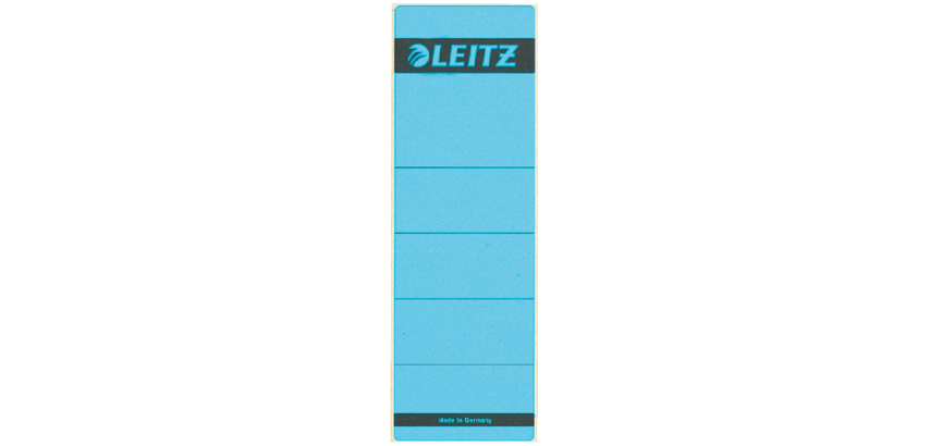 Rugetiket Leitz breed/kort 62x192mm zelfklevend blauw 10 stuks