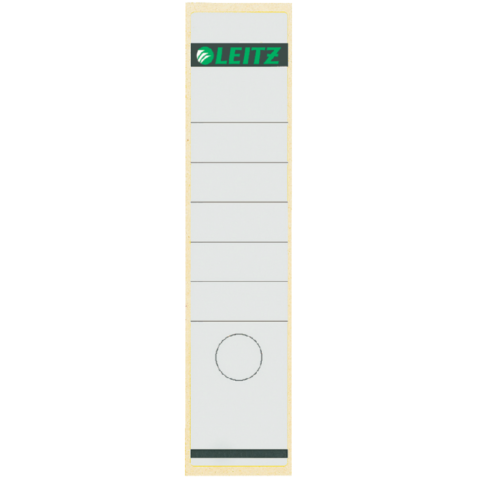 Rugetiket Leitz breed/lang 62x285mm zelfklevend wit 10 stuks