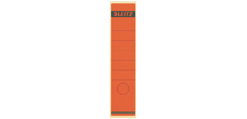 Etiquette dorsale Leitz Large/longue 62x285mm adhésive rouge 10 pièces