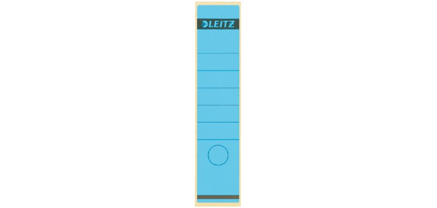 Rugetiket Leitz breed/lang 62x285mm zelfklevend blauw 10 stuks