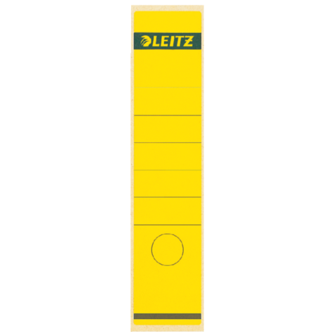 Rugetiket Leitz breed/lang 62x285mm zelfklevend geel 10 stuks