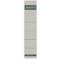 Rugetiket Leitz smal/kort 39x192mm zelfklevend grijs 10 stuks