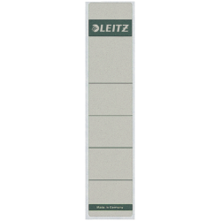 Rugetiket Leitz smal/kort 39x192mm zelfklevend grijs 10 stuks