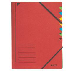 Trieur Leitz 7 intercalaires carton rouge