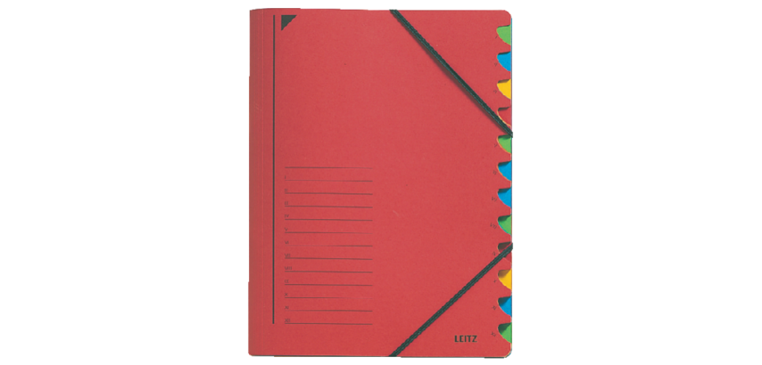 Leitz sorter 12 dividers red