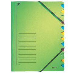 Trieur Leitz 12 intercalaires carton vert