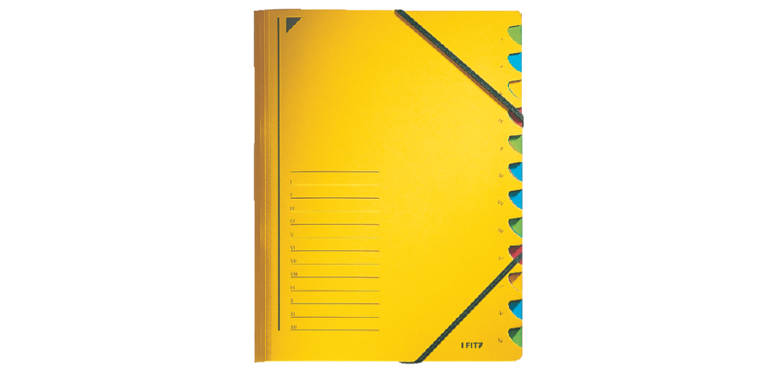 Trieur Leitz 12 intercalaires carton jaune