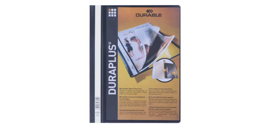 Snelhechtmap Durable Duraplus A4 zwart