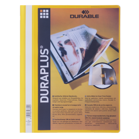 Snelhechtmap Durable Duraplus A4 geel