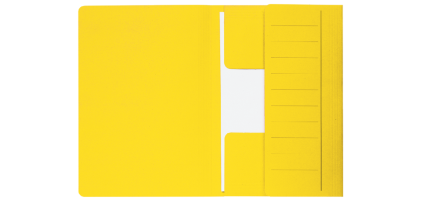 Djois Secolor Mammoth Folder 3 flaps 250g recycled yellow 50 pieces