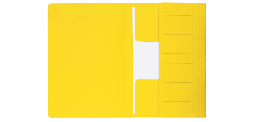 Dossiermap Djois Secolor Mammoet folio 3 kleppen 250gr recycled geel 50 stuks