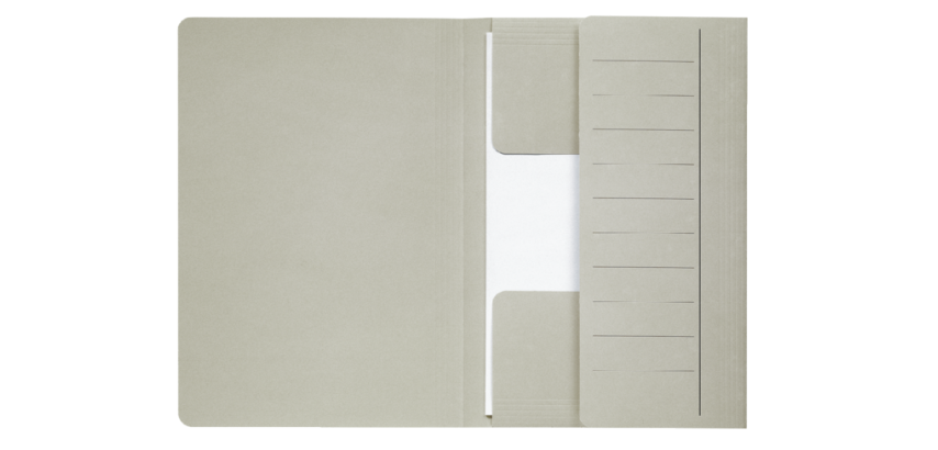 Djois Secolor Mappe Mammut Folio mit 3 Klappen 250g recycelt Grau 50 Stück
