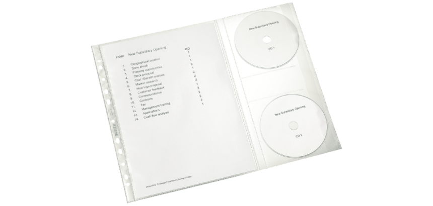 Pochette Leitz 4761 11 perf PP 0.12mm avec housse CD