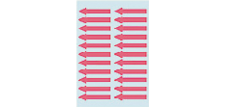 Etiket HERMA 4143 38x7mm pijl rood 88 stuks