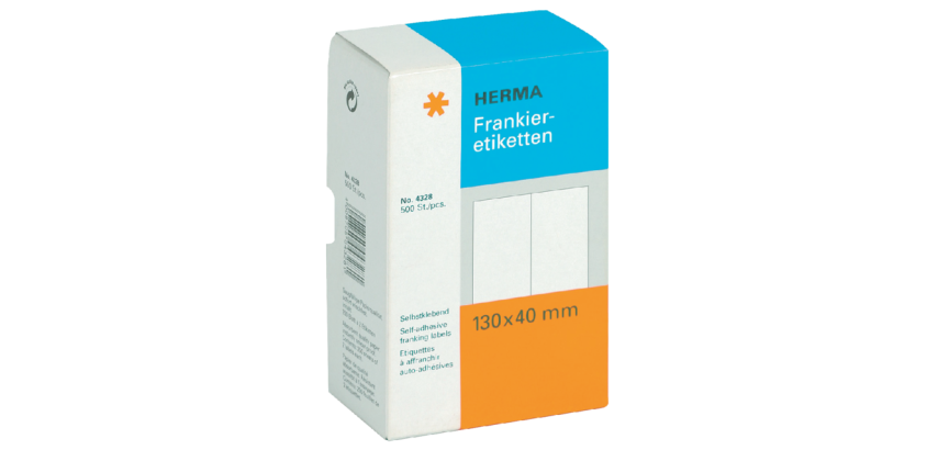 HERMA 4328 double postage label 130x40mm 500 pieces