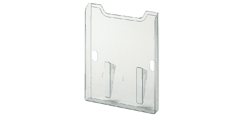 Wandelement für Prospekthalter A4, vertikal, Exacryl - Kristall