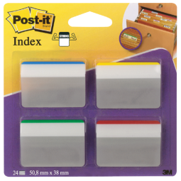 Marque-pages Post-it 686 38x50,8mm strong courbé assorti 24 pièces