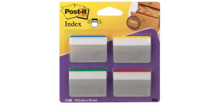 Post-it bookmarks 686 38x50.8mm strong curved assorted 24 pieces