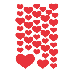 Etiquette HERMA 3841 Petits coeurs rouges