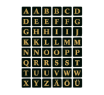 HERMA 4130 label letters A-Z gold on black 13x13mm