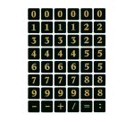 Etiquette HERMA 4131 chiffres 0-9 dorées sur noir 13x13mm