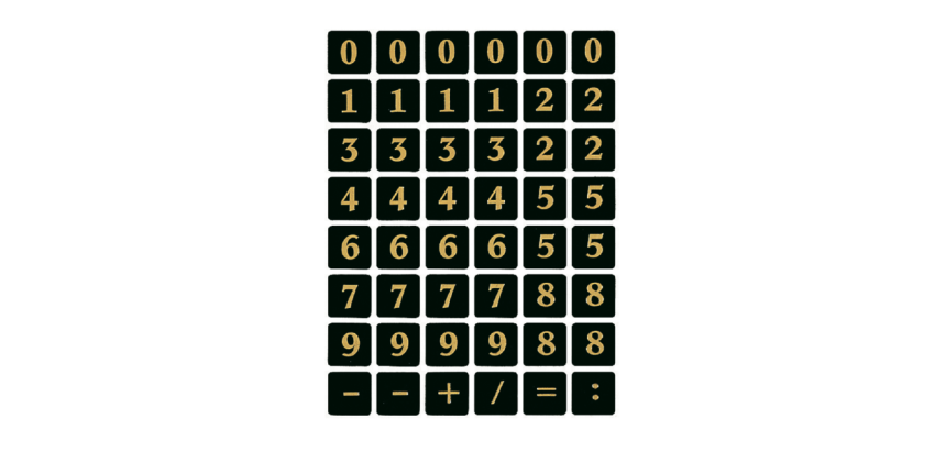 Etiquette HERMA 4131 chiffres 0-9 dorées sur noir 13x13mm