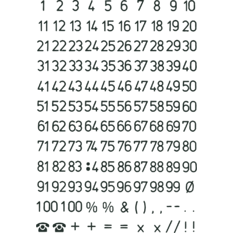 Etiket HERMA 4155 5mm getallen zwart op transparant