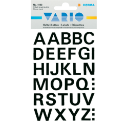 Etiquette HERMA 4163 lettres A-Z noir 15mm