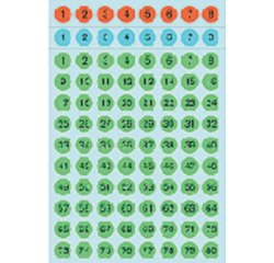 Etiquette HERMA 4129 chiffres 1-160 Ø8mm assorti 576pcs