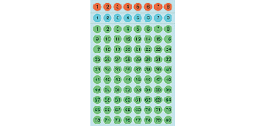 HERMA 4129 label numbers 1-160 Ø8mm assorted 576 pieces