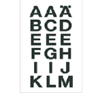 Etiquette HERMA 4135 lettres A-Z noir/transparent 20x20mm