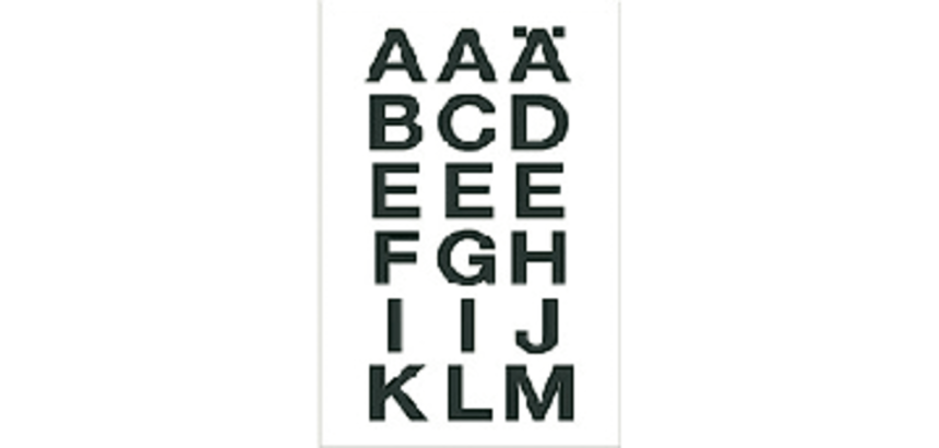 Etiquette HERMA 4135 lettres A-Z noir/transparent 20x20mm