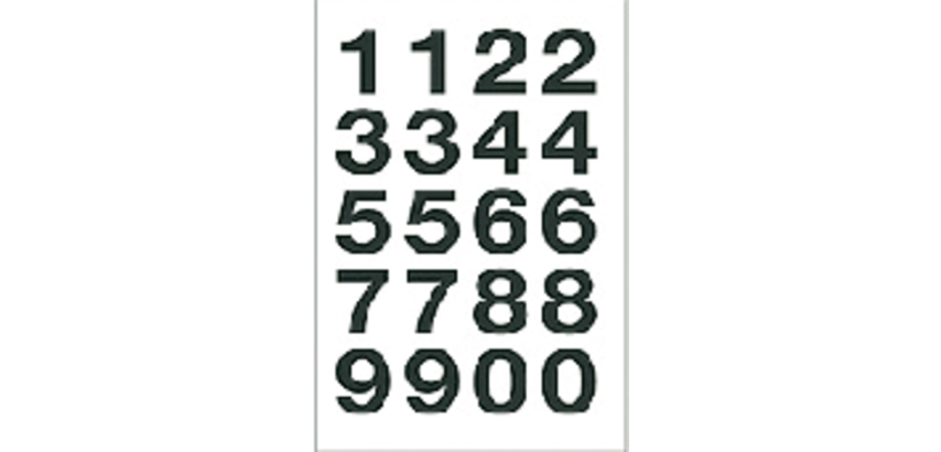 Etiket HERMA 4136 20x18mm getallen 0-9 zwart op transparant