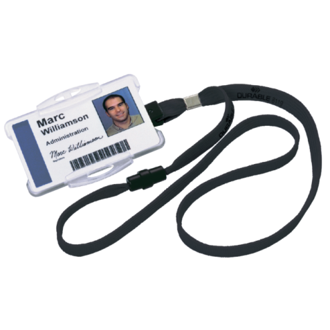 Textielkoord Durable 8119 met klem zwart