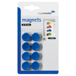 Magneet Legamaster 20mm 250gr blauw 8 stuks