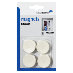 Magneet Legamaster 30mm 850gr wit 4stuks