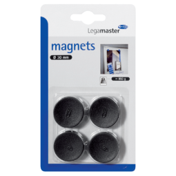 Magneet Legamaster 30mm 850gr zwart 4stuks